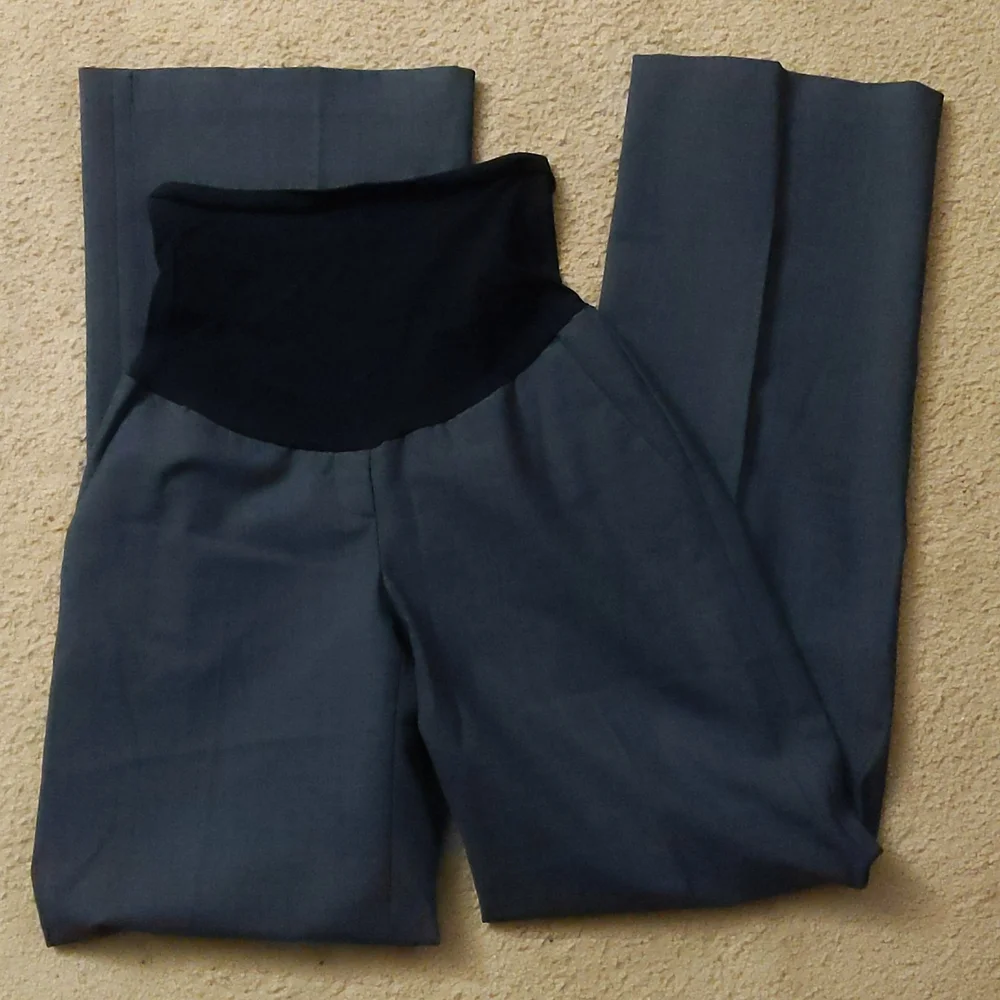 Theory A Pea in the Pod Full Panel Dark Gray Wide Career Dress Wool Pants Sz 10